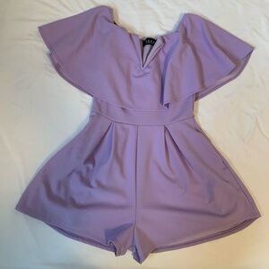 Akira lilac purple off the shoulder romper